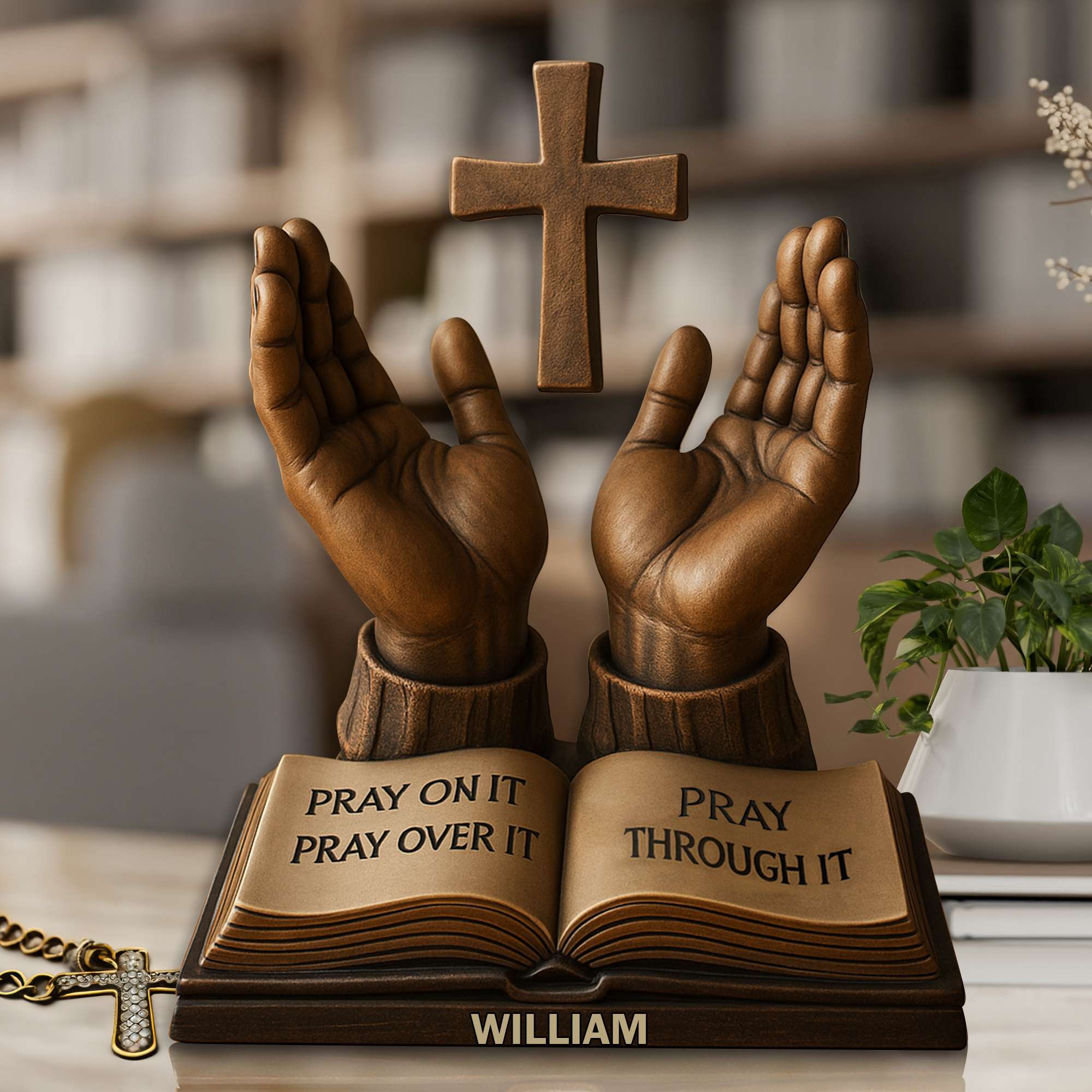 Held In His Hands Acrylic Plaque - Personalized Christian Gifts for Faith and Hope Shaped Plaques PopCulturePrints