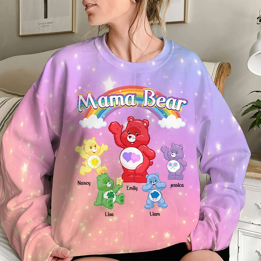 Custom Mama Bear T-Shirt with Kids' Names