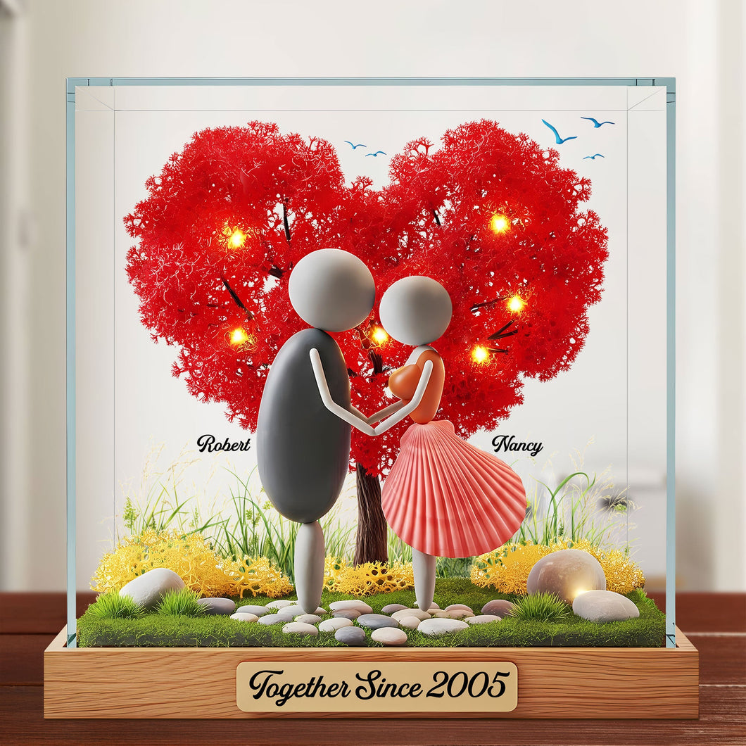 Together Since 2005 - Personalized Pebble Couple Plaque Shaped Plaques PopCulturePrints