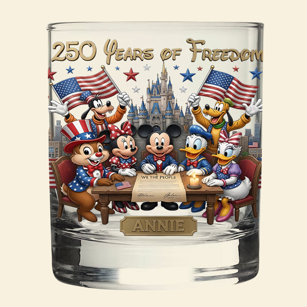 “Celebrate 250 Years of Freedom with a Personal Touch!” - Personalized Round Glass for Patriotic Celebrations