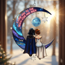 Load image into Gallery viewer, Love Beyond the Stars - Personalized Cosmic Couple Suncatcher Ornament Ornament PopCulturePrints
