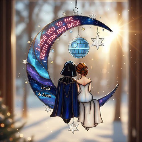 Love Beyond the Stars - Personalized Cosmic Couple Suncatcher Ornament Ornament PopCulturePrints