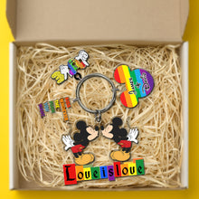 Load image into Gallery viewer, Personalized LGBT Keychain - Love Is Love | Valentine&#39;s Day Gifts Keychains PopCulturePrints
