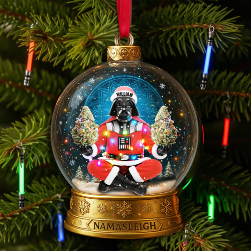 “Embrace the Cosmic Vibes!” - Personalized Cosmic Festive Santa Ornament - Gift for Stoners, Friends & Family Ornament PopCulturePrints