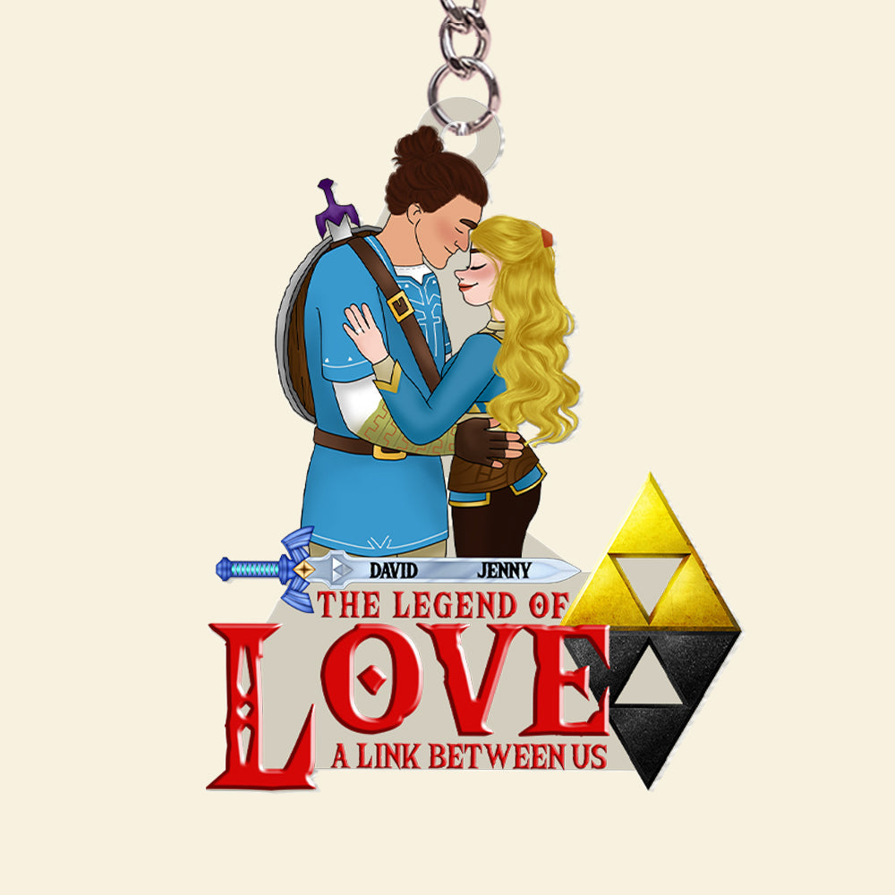 Gaming Couple Personalized Keychain - Love Legend Gift - Valentine's Day Gifts Keychains PopCulturePrints