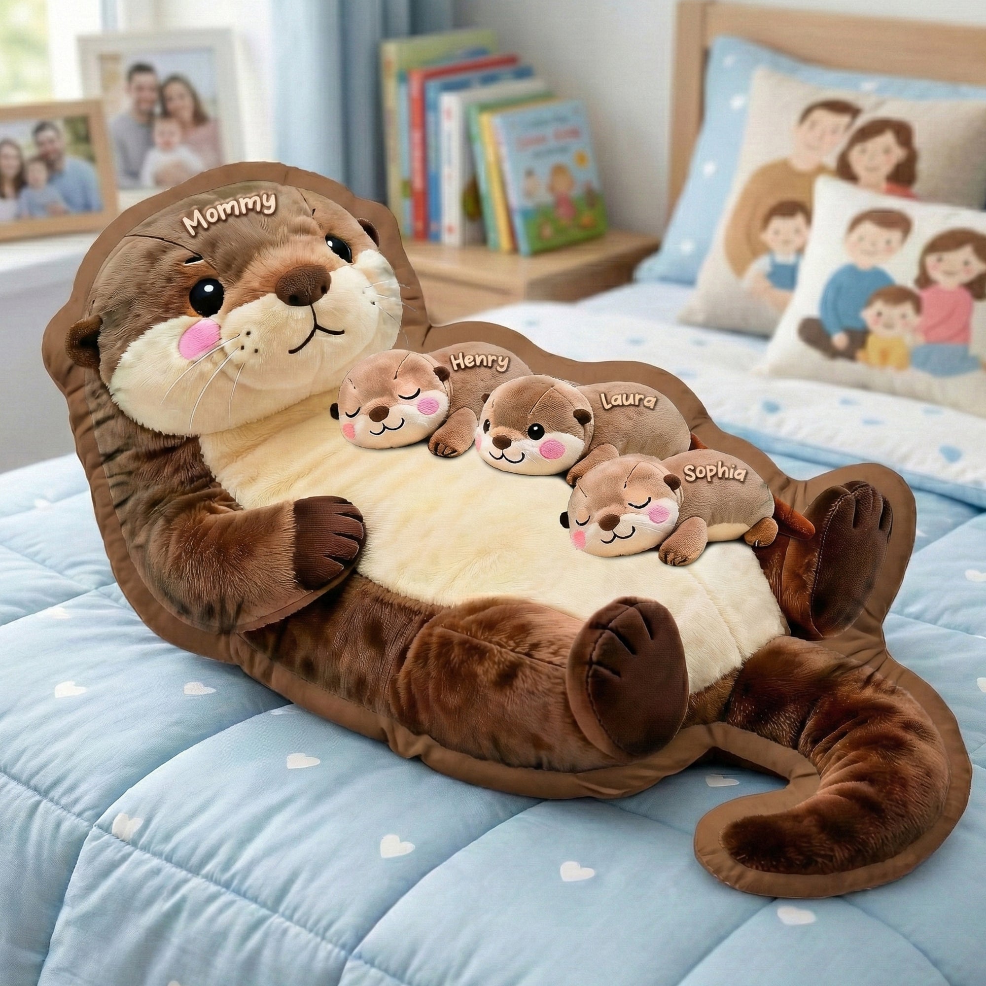 “Cuddle Season: Otter Mom Pillow” - Personalized Gift for Mom, Grandma, or Any Special Woman