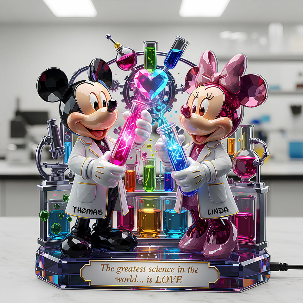 The Greatest Science Is Love - Personalized Great Scientist Couple Light Box Gift Light Box PopCulturePrints