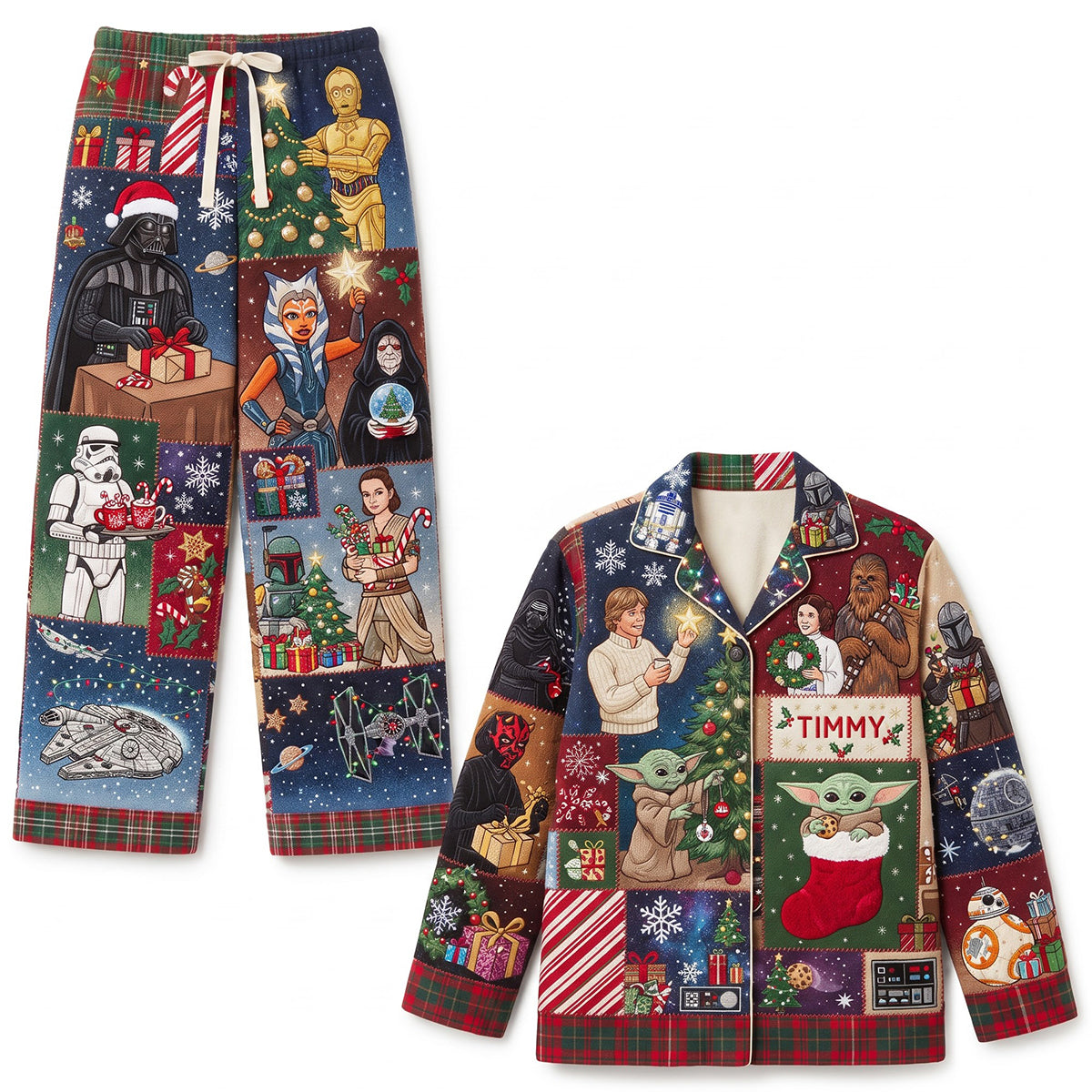 “Unwrap the Joy of Togetherness” – Personalized Adventure Family Christmas Pajamas - Gift for Families Pajama Set PopCulturePrints