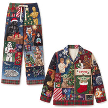 Load image into Gallery viewer, “Unwrap the Joy of Togetherness” – Personalized Adventure Family Christmas Pajamas - Gift for Families Pajama Set PopCulturePrints
