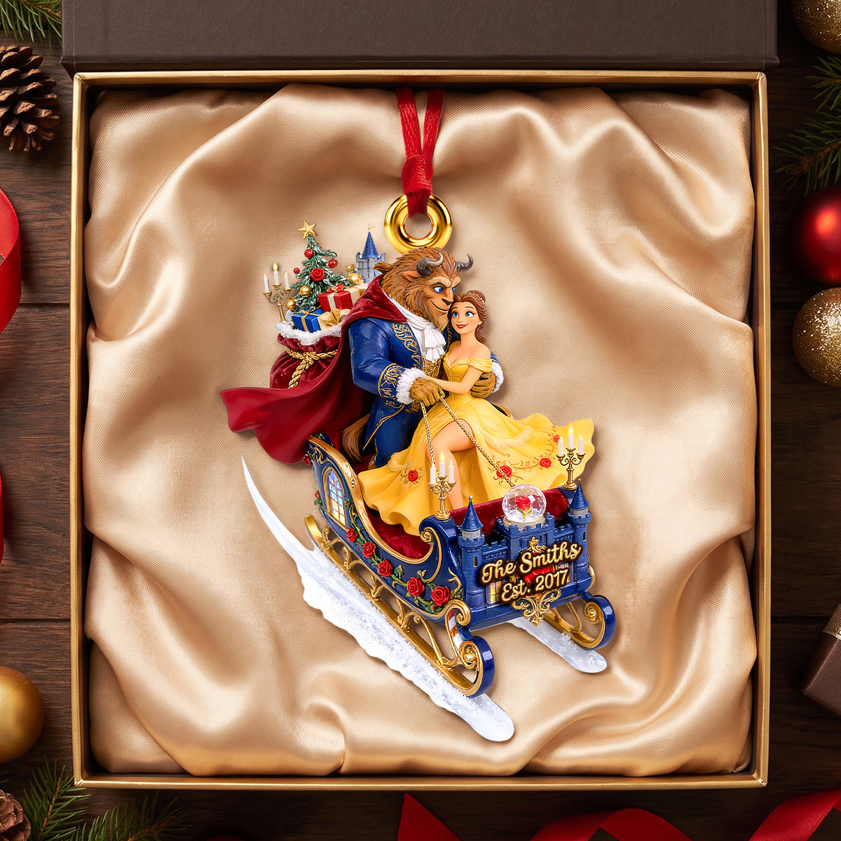 “Ride Into Our Fairytale” - Sleigh To Our Kingdom Ornament, Personalized Gift for Couples Ornament PopCulturePrints