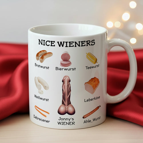 Nice Wieners - Funny Naughty Coffee Mug - Personalized Gifts for Him Coffee Mug PopCulturePrints