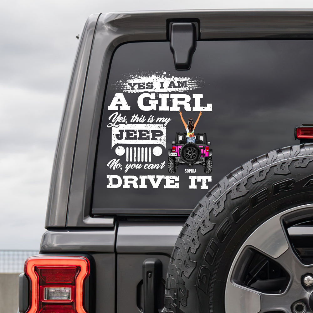 Personalized Girl's Jeep Car Window Decal