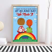 Load image into Gallery viewer, Customized Couples Canvas Print - &#39;We Made It&#39; at 80 Poster &amp; Canvas PopCulturePrints
