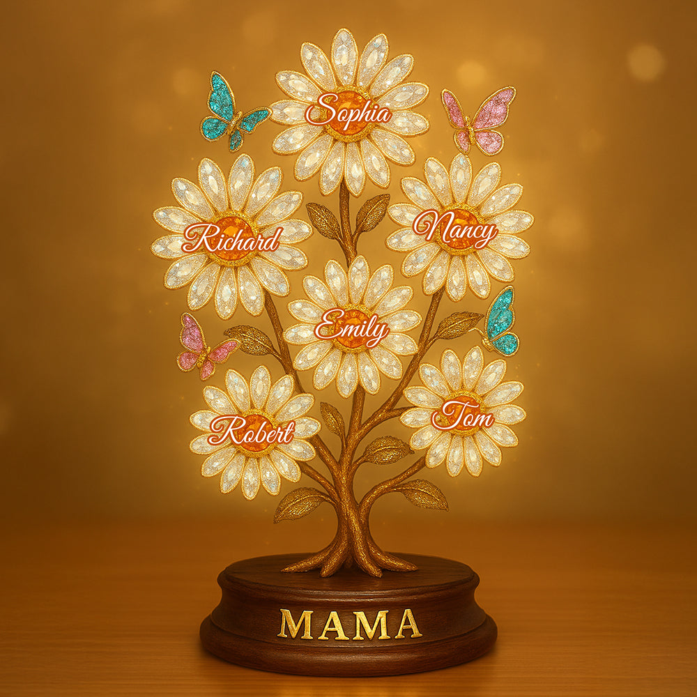 “A Mother’s Love Blossoms Forever” - Personalized Flower Mama Acrylic Plaque - Gift for Mom, Grandma and Loved Ones Shaped Plaques PopCulturePrints