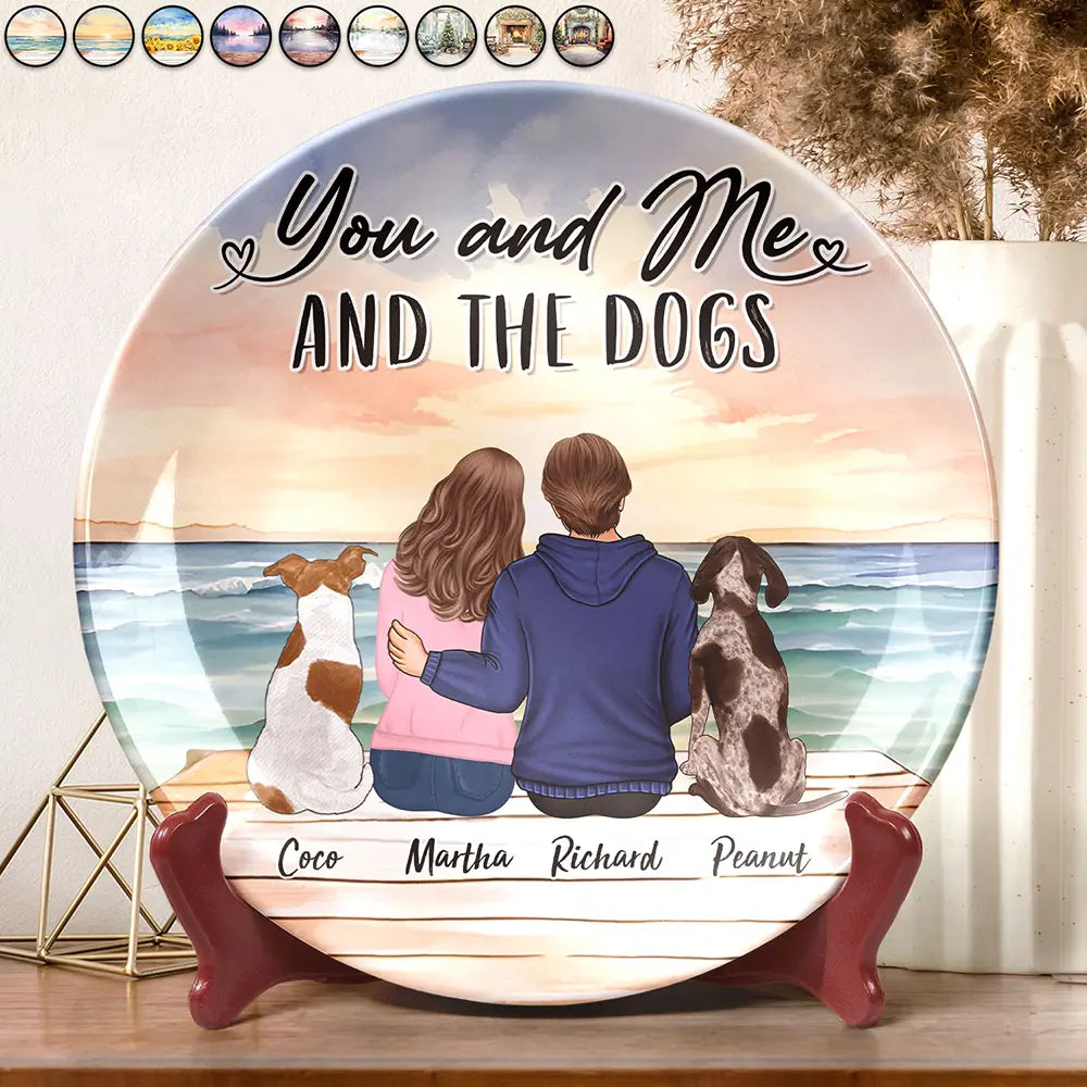 You And Me And The Dogs - Custom Personalized Ceramic Plate Ceramic Plate PopCulturePrints