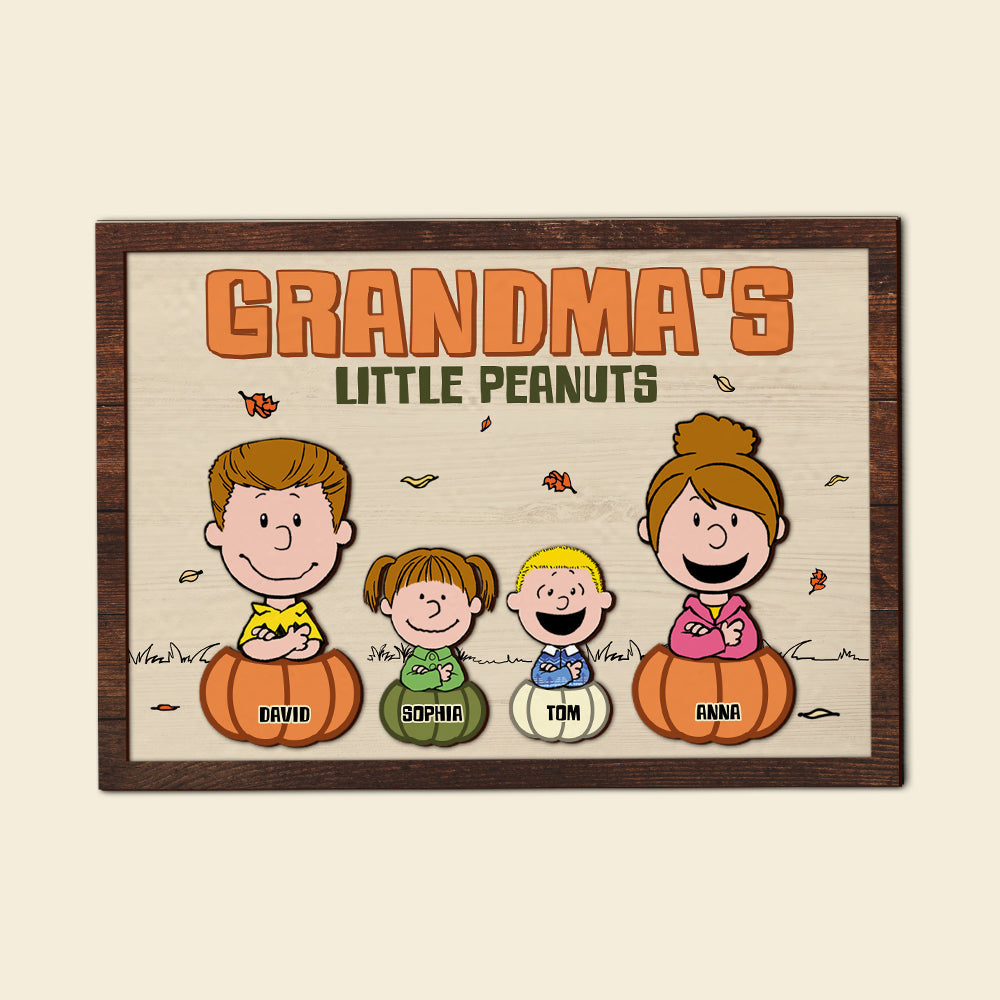 Personalized Grandma's Little Peanuts Wood Sign