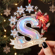 Load image into Gallery viewer, Celebrate Your Family with a Personalized Snowflake Alphabet Acrylic Ornament - Custom Christmas Gifts for Everyone
