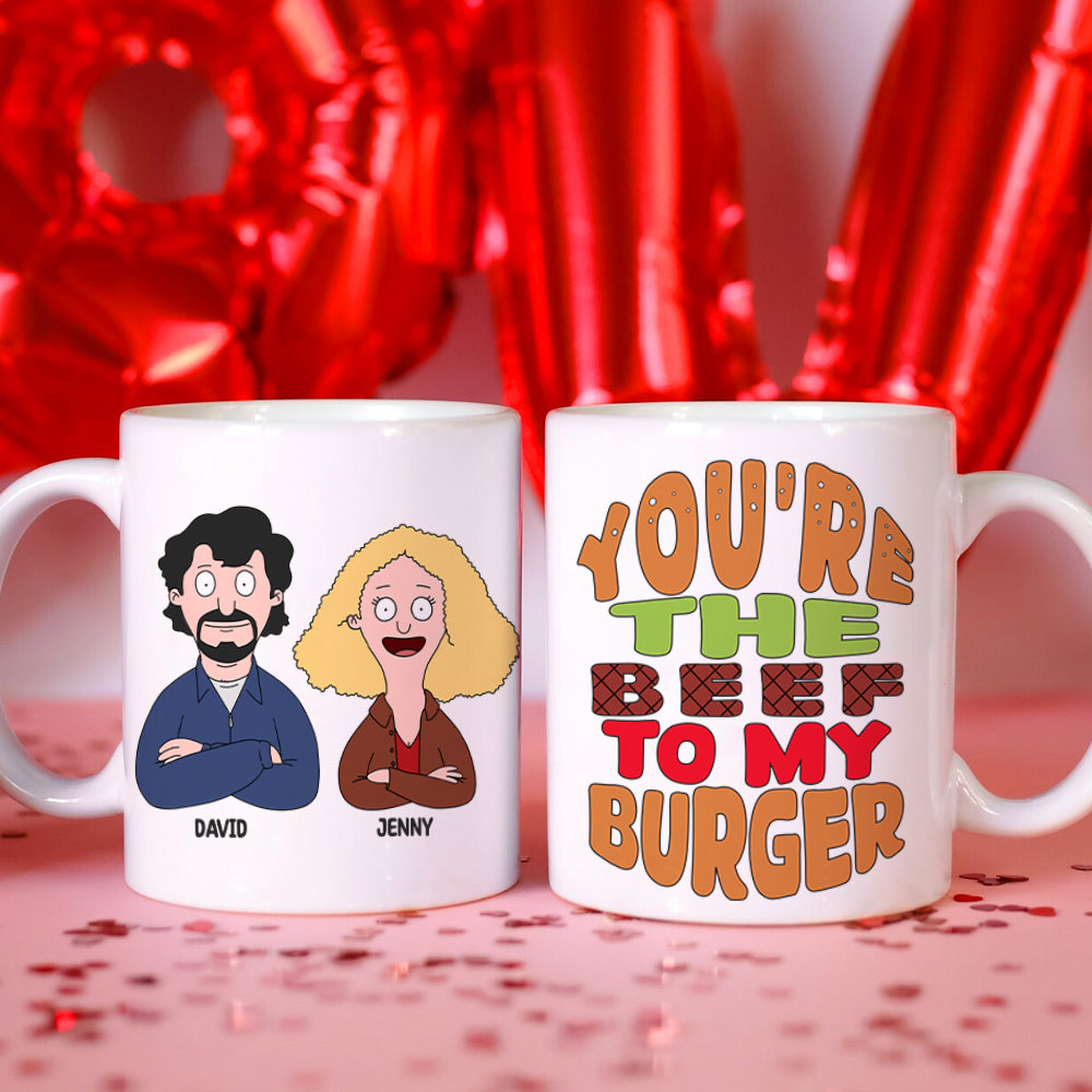 Personalized Couple Coffee Mug Set - You're the Beef to My Burger