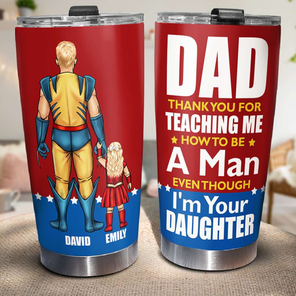 Personalized Superhero Dad Tumbler - Father's Day Gift