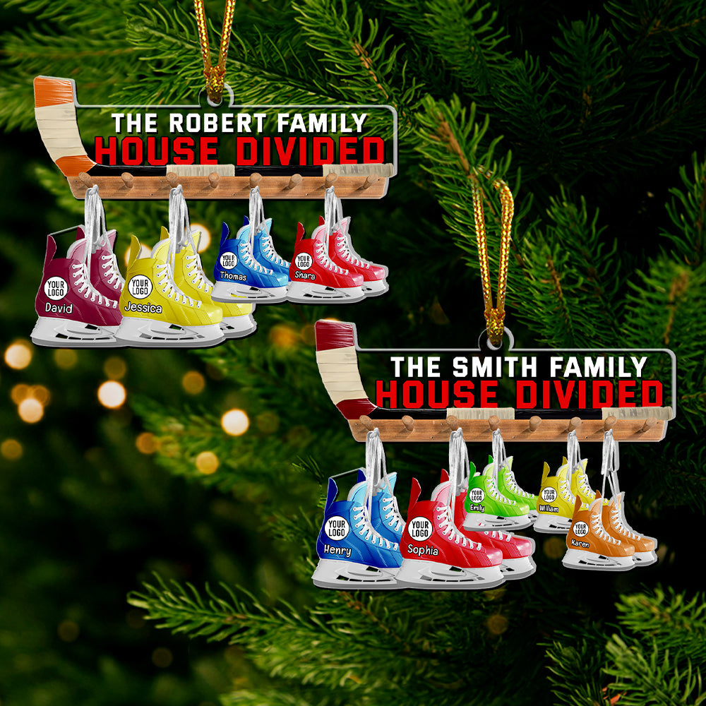 Custom Family Christmas Ornament - House Divided Ice Skates Ornament PopCulturePrints