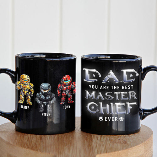 Personalized Best Dad Gaming Coffee Mug - Master Chief Design Coffee Mug PopCulturePrints