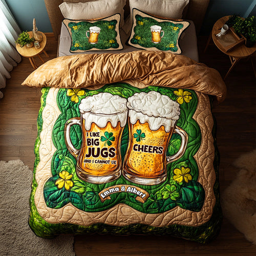 Personalized St. Patrick's Day Quilt Bedding Set - I Like Big Jugs Edition Blanket PopCulturePrints