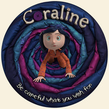 Load image into Gallery viewer, “Be Careful What You Wish For” - Personalized Quilted Round Mat for Horror Fans Doormat PopCulturePrints
