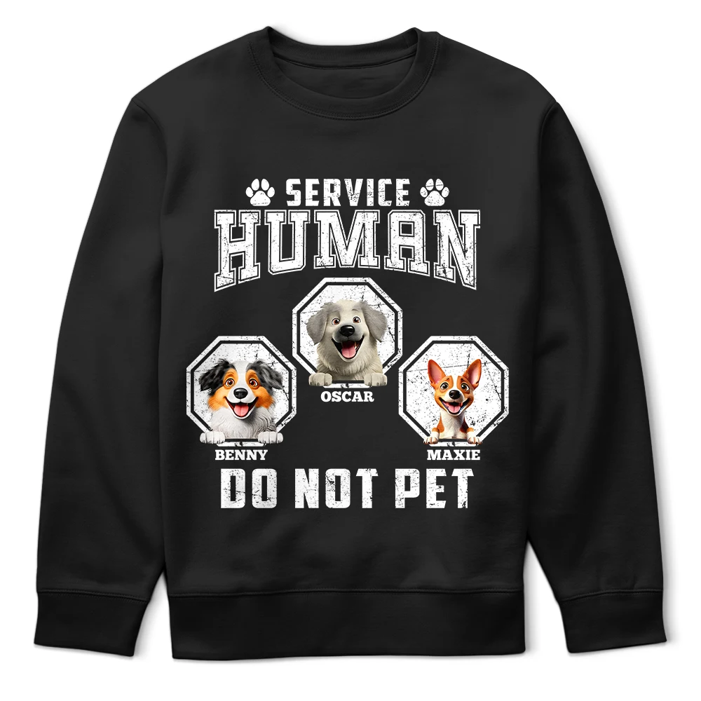 Service Human Do Not Pet - Personalized 3D Effect Dog T-Shirt T-shirt PopCulturePrints