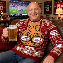 Load image into Gallery viewer, "Bring Laughter to Your Holidays with Our Funny Hairy Chest Sweater!" - Personalized 3D Knitted Ugly Sweater for Sports Lovers

