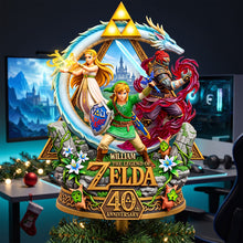 Load image into Gallery viewer, Celebrate 40 Years of Adventure - Personalized Acrylic Christmas Tree Topper for Gamers Ornament PopCulturePrints
