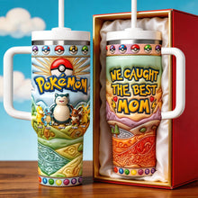 Load image into Gallery viewer, We Caught the Best Mom - 40oz Tumbler With Handle - Personalized Gift for Moms and Grandmas Tumbler Cup PopCulturePrints
