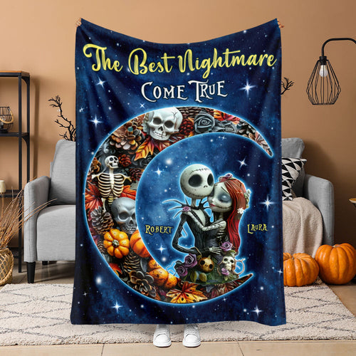 Personalized Halloween Couples Blanket | Best Nightmare Gift | Valentine's Day Gifts Blanket PopCulturePrints