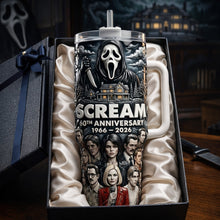 Load image into Gallery viewer, “Celebrate the Horror Legacy!” - 60th Anniversary 40oz Tumbler - Custom Gift for Horror Lovers, Fans, and Collectors Tumbler Cup PopCulturePrints
