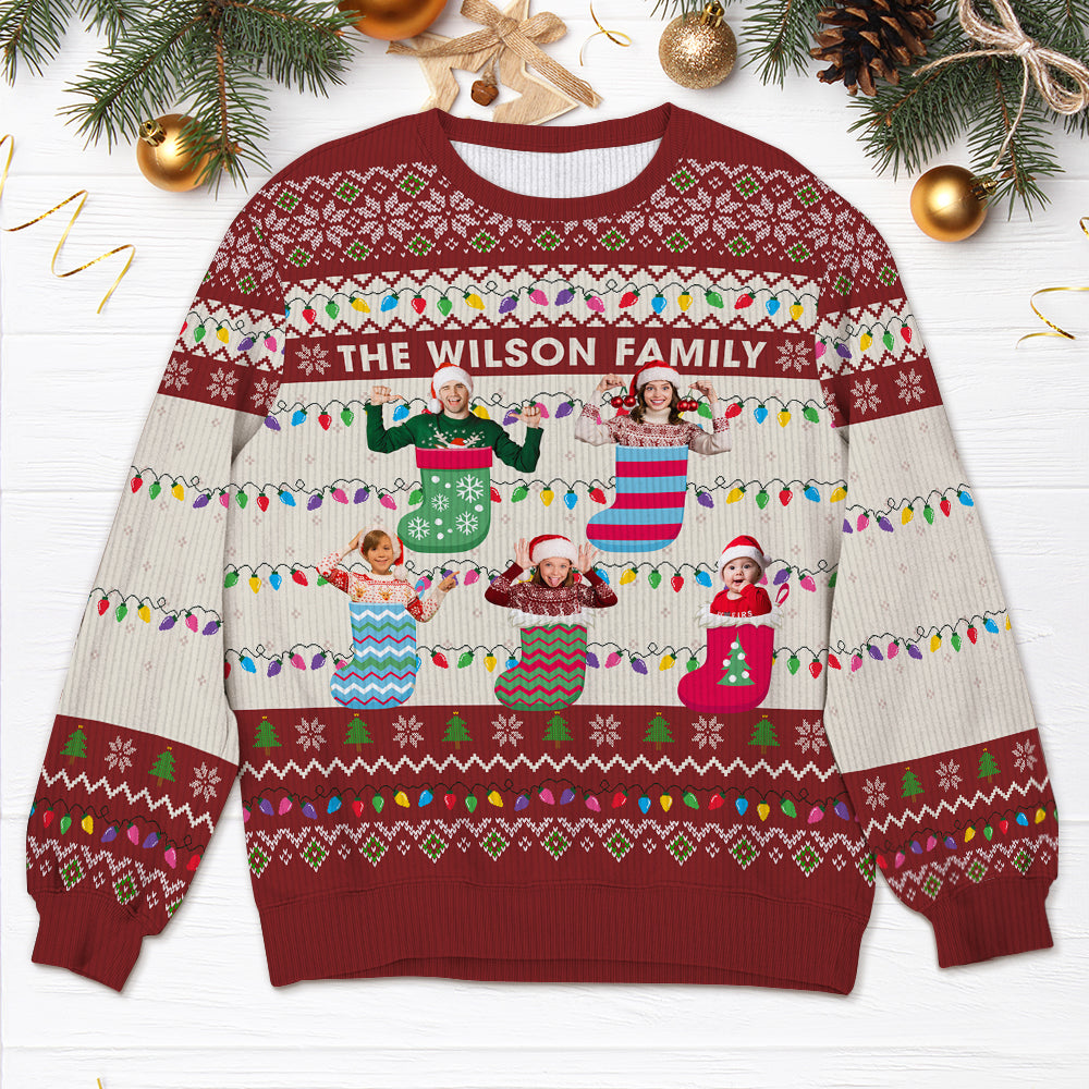 Personalized Family Photo Ugly Christmas Sweater - Festive Holiday Gift