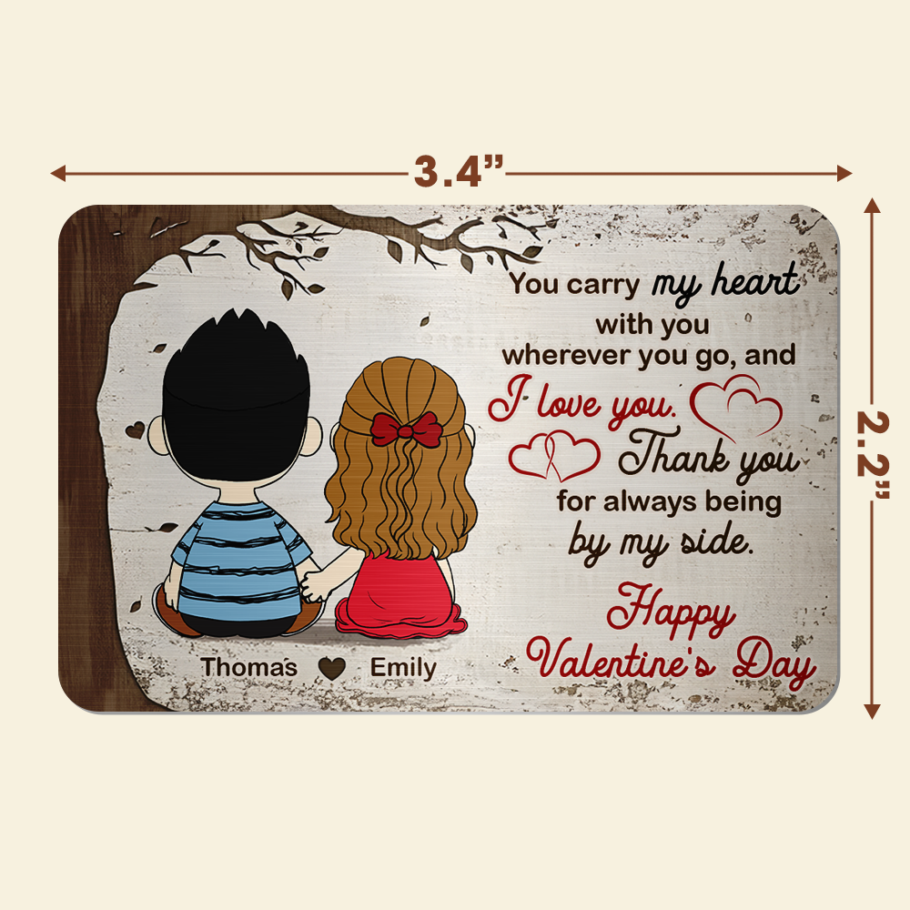 Personalized Couple Wallet Card - Heartfelt Gift for Love Wallet Card PopCulturePrints