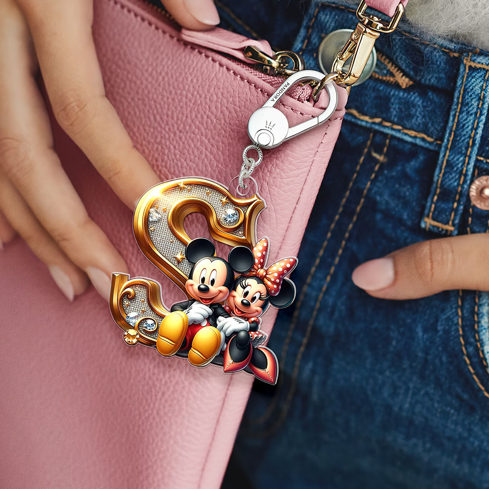 Personalized Mickey and Minnie Alphabet Keychain Keychains PopCulturePrints