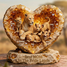 Load image into Gallery viewer, "The Heart of a Lioness: Best Mom In The Pride Lands" - Personalized Acrylic Plaque for Moms and Grandmas Shaped Plaques PopCulturePrints
