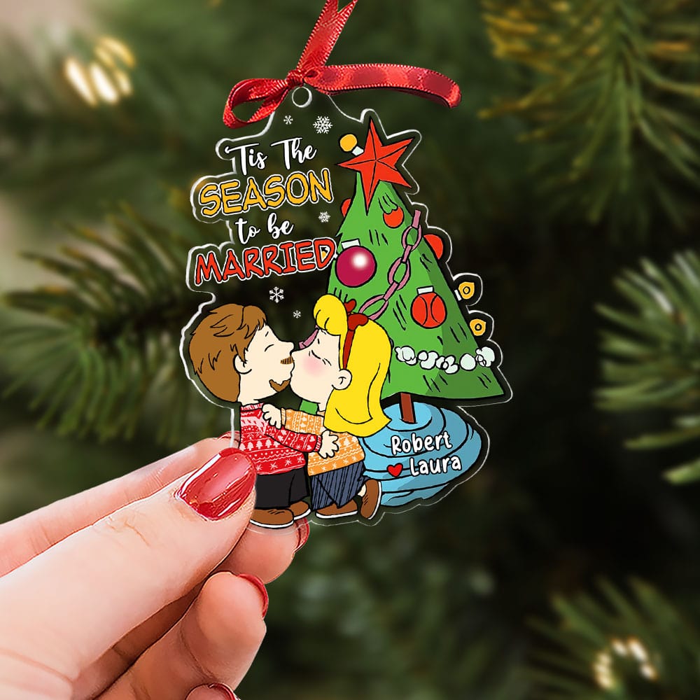 Personalized Couple Christmas Ornament - Perfect Valentine's Day Gifts for Newlyweds Ornament PopCulturePrints