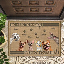 Load image into Gallery viewer, No Need To Knock! We Know You're Here - Personalized 3D Dog Doormat Doormat PopCulturePrints
