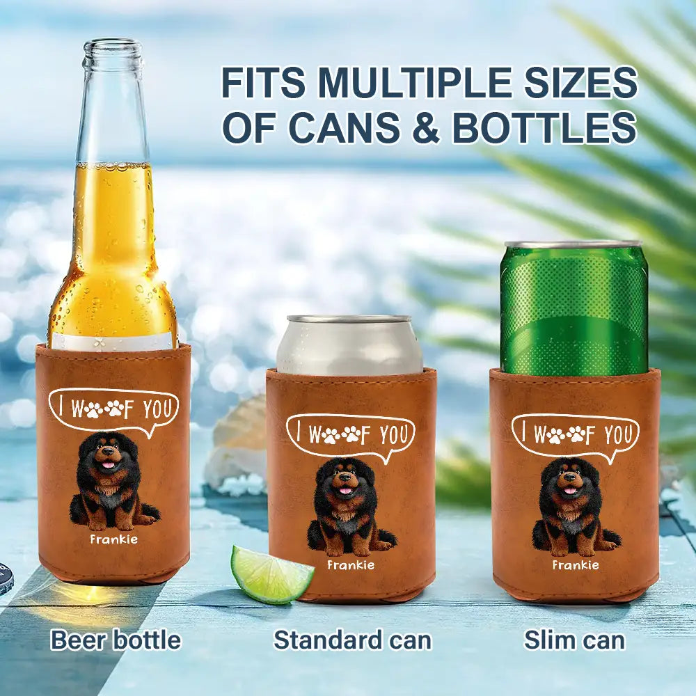 Dad, Every Poo We Do - Personalized Leather Can Cooler Leather Can Cooler PopCulturePrints