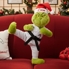 Load image into Gallery viewer, Kick Up Your Spirit: Green Monster Karate Pillow - Personalized Gift for Karate Lovers Pillow PopCulturePrints
