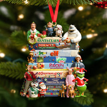 Load image into Gallery viewer, &quot;Bring Holiday Cheer with Our Classic Christmas Movies Stack Ornament&quot; - Personalized Gift for Movie Fans Ornament PopCulturePrints
