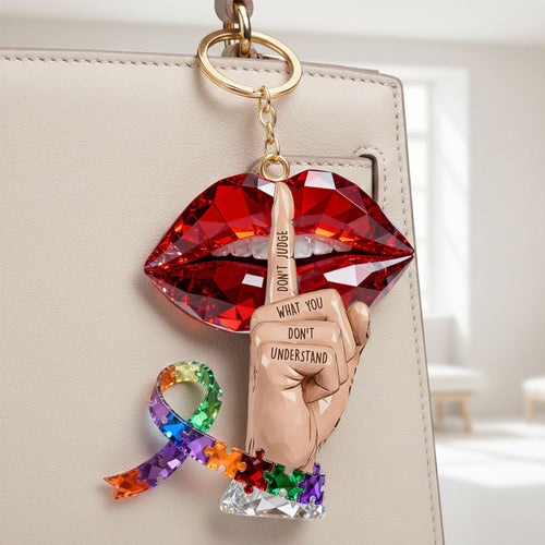 “Don't Judge What You Don't Understand” - Autism Keychain - Personalized Gifts for Autism Awareness Keychains PopCulturePrints