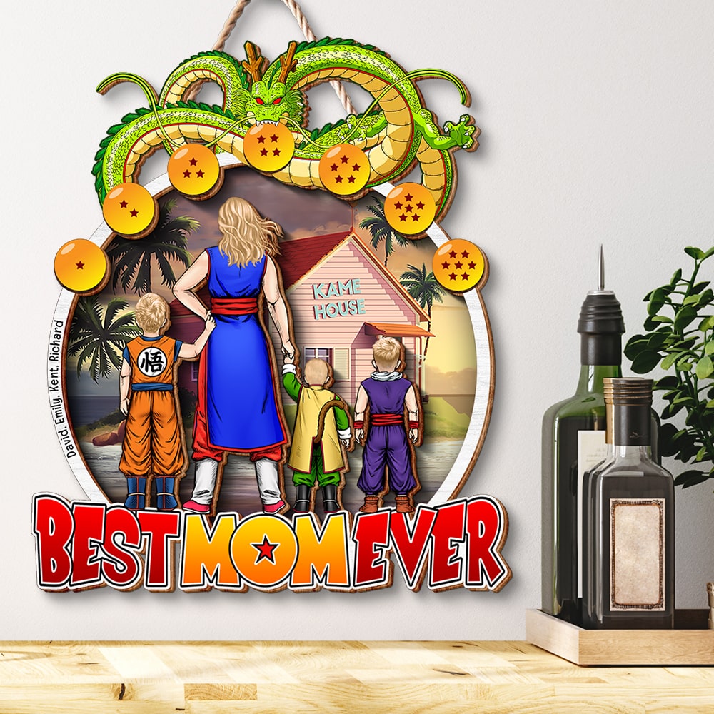 Personalized Best Mom Ever Anime Wood Sign Wood Sign PopCulturePrints