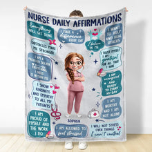 Load image into Gallery viewer, Nurse Daily Affirmations - Personalized Fleece Blanket, Sherpa Blanket for the Caring Heart Fleece Blanket PopCulturePrints
