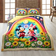 Load image into Gallery viewer, Personalized Mickey &amp; Minnie Couple Quilt Bed Set Blanket PopCulturePrints
