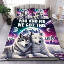 Load image into Gallery viewer, Personalized Wolf Couples Quilt Bedding Set - Unique Gift for Love and Adventure Blanket PopCulturePrints
