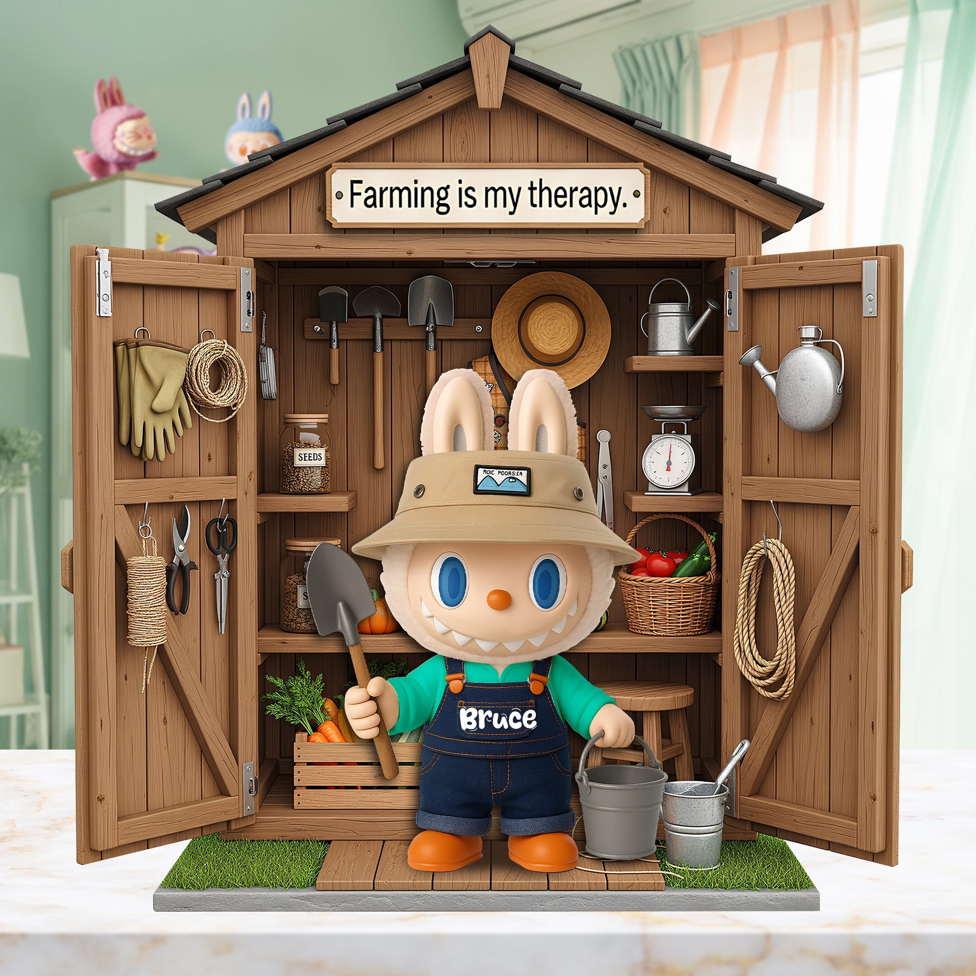 Farming is My Therapy - Personalized Cute Farmer Plaque for Farm Lovers Shaped Plaques PopCulturePrints
