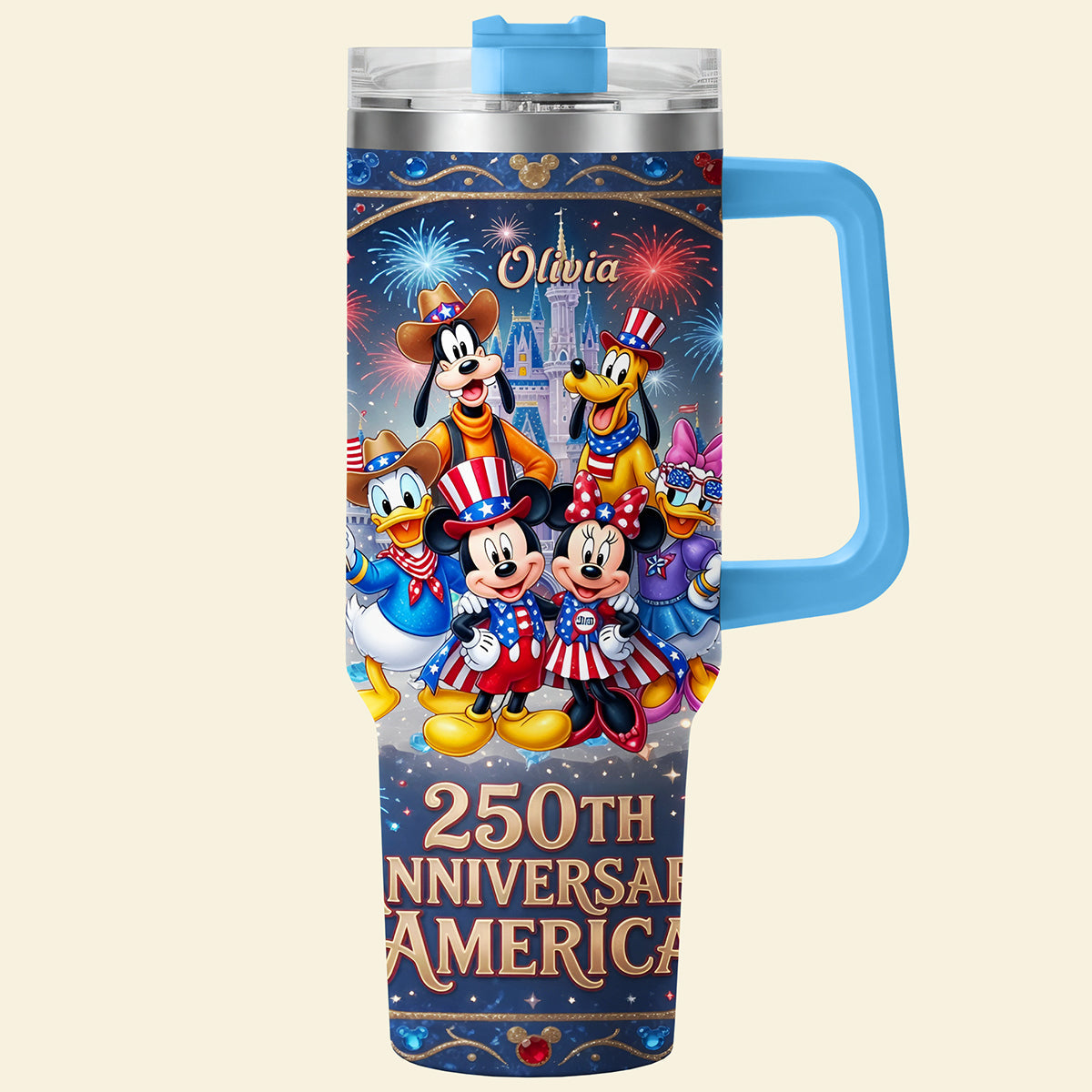 Celebrate America with a Fun Twist - Personalized 40oz Tumbler for True Patriots