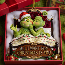 Load image into Gallery viewer, “All I Want For Christmas Is You” - Mischievous Kiss Acrylic Ornament, Personalized Gift for Couples
